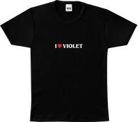 I HEART VIOLET WOMEN'S T-SHIRT BLACK