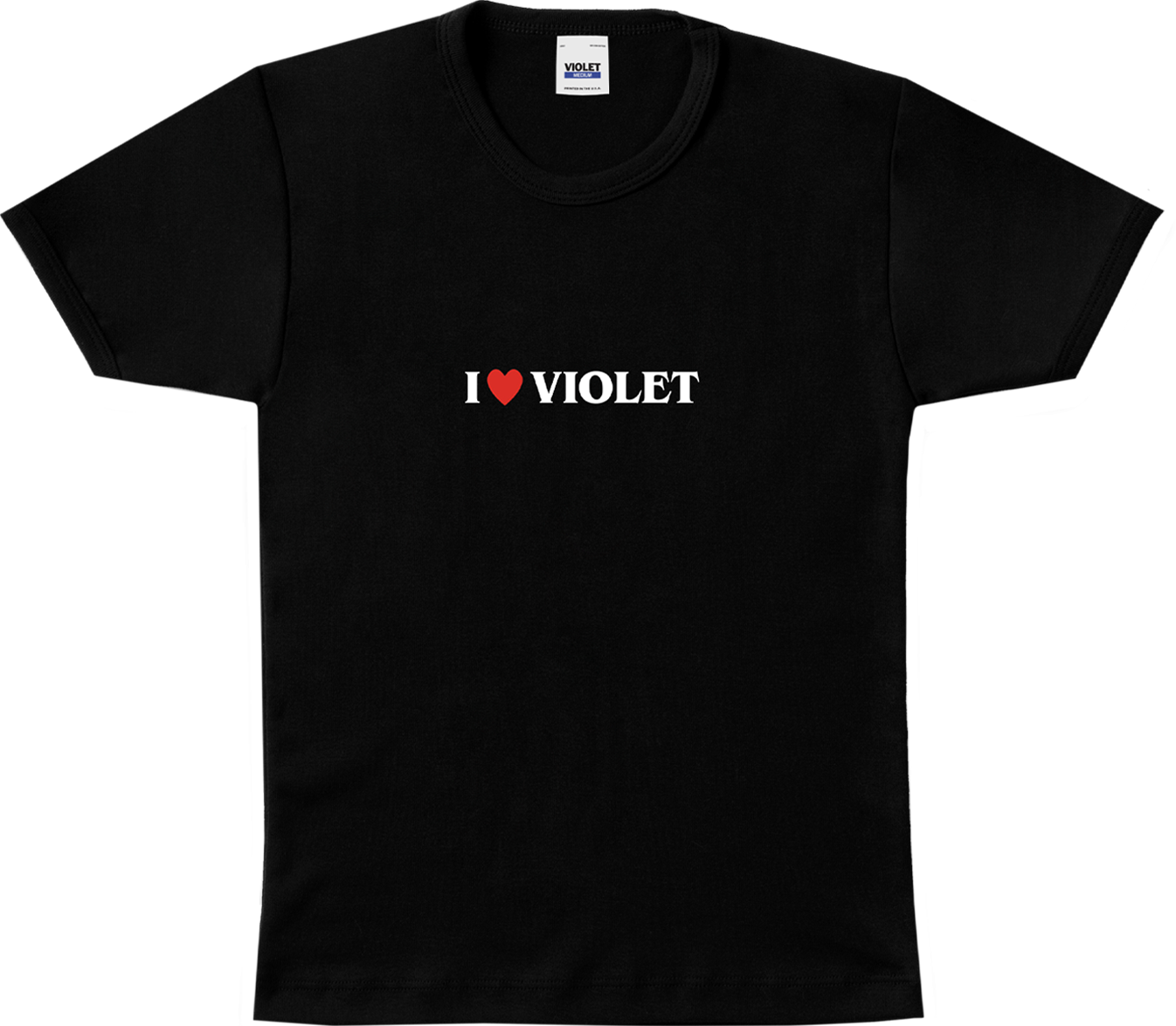 I HEART VIOLET WOMEN'S T-SHIRT BLACK