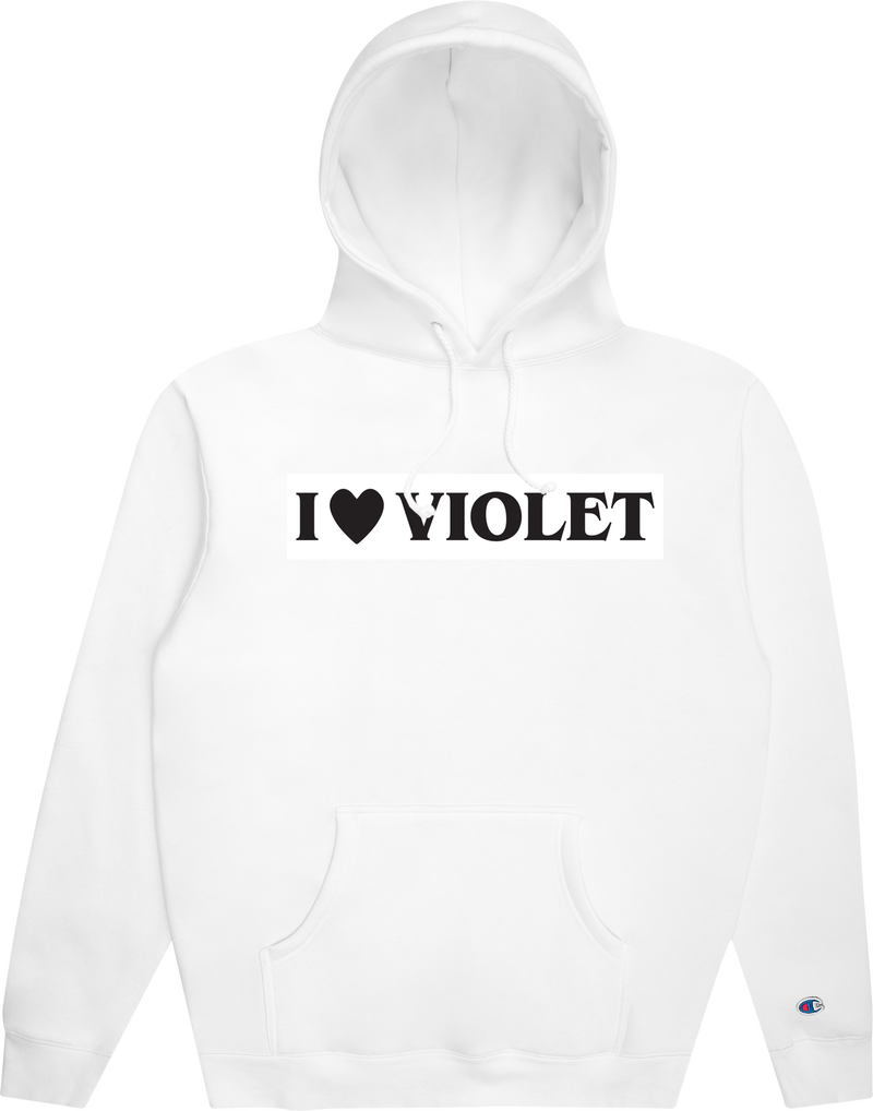 I HEART VIOLET HOODIE WHITE