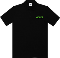VIOLET EMBROIDERED POLO NEON GREEN