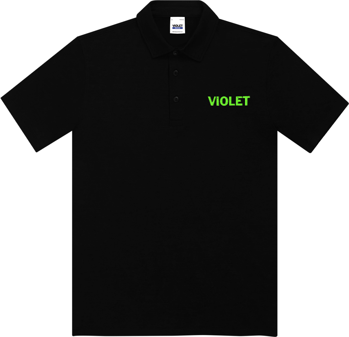 VIOLET EMBROIDERED POLO NEON GREEN