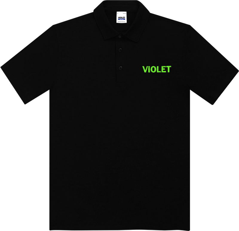 VIOLET EMBROIDERED POLO NEON GREEN